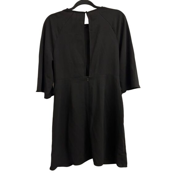 Topshop dress size 8 front tie slimming flutter sleeves modern contemporary mini - Picture 3 of 11